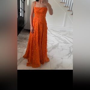ERDEM Vibrant Orange Maxi Dress